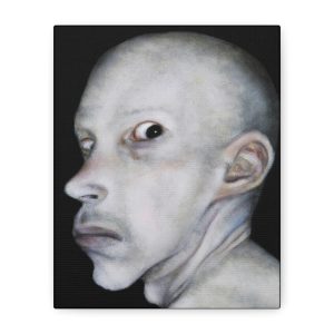 The Pale Gaze | Unique Surreal Oil Portrait Canvas Print | Dark Expressionist Wall Art