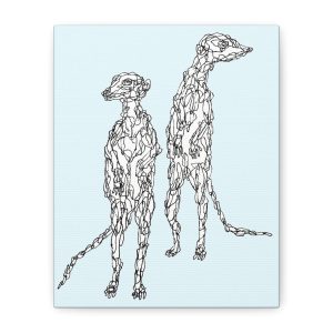 Surreal Meerkat Line Art Canvas | Intricate Expressionist Wildlife Decor