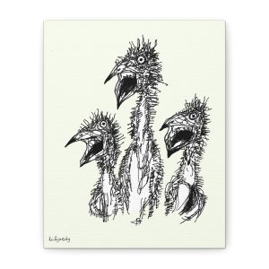 The Sky Dancers | Minimalist Birds Ink Sketch Canvas Print