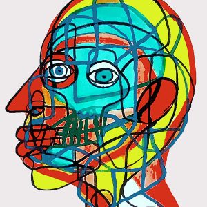 Geometric Vision – Original Abstract Ink Painting