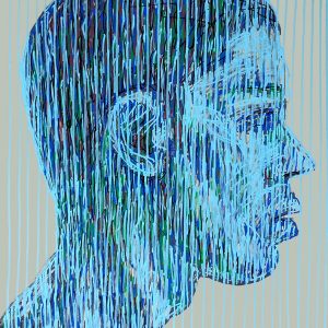 Azure Profile – Original Acrylic Markers Painting