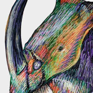 Sapphire Beetle - Original Acrylic Markers Painting