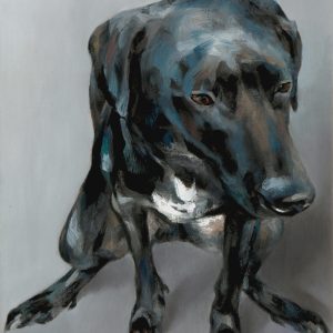 Azure Canine - Original Oil Painting on Canvas