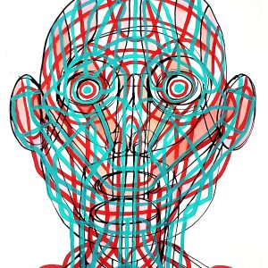 Geometric Muse – Original Ink Painting