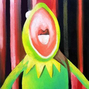 Surreal Kermit the Frog - Original Oil Painting on Canvas