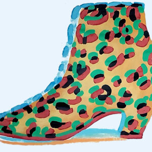 Leopard Print Boot Pop Art - Original Acrylic Painting